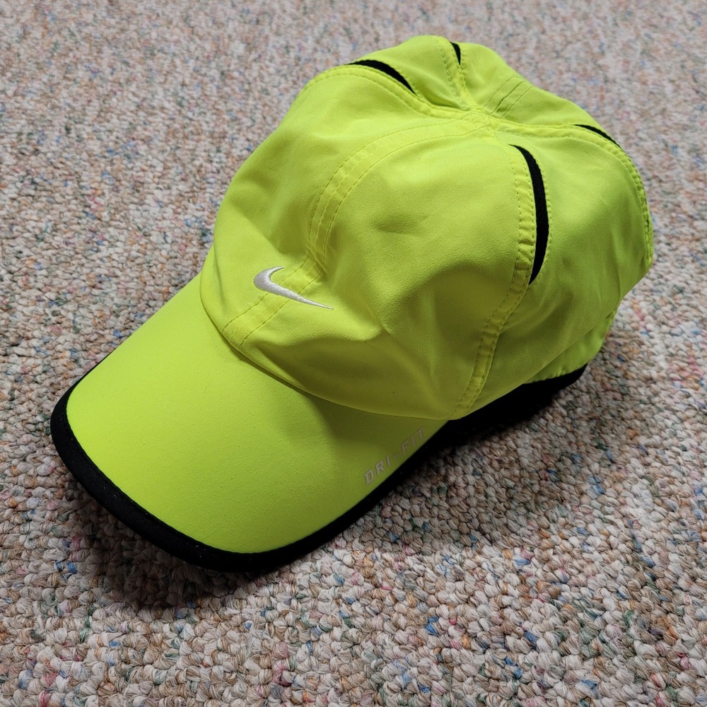 Nike Featherlight Dri-FIT Hat Unisex One Size Volt Yellow Running Tennis Cap